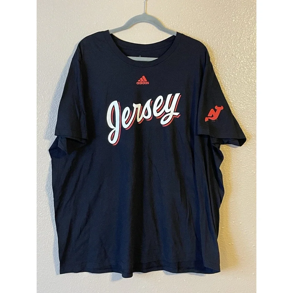 Men's 3XL NWOT New Jersey Devils Adidas Amplifier Short Sleeve‎ Shirt Black